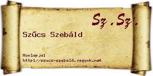 Szűcs Szebáld névjegykártya